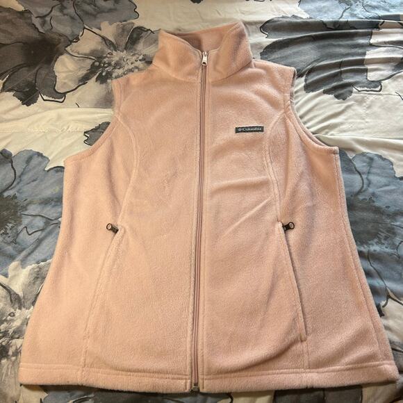 Pink Fleece Size M Colombia Vest - Picture 1 of 4